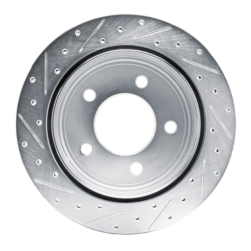 Dodge Ram 1500 Van Brake Rotor (1) - Rear Right - R1 Concepts - Drilled & Slotted - Silver - 2003